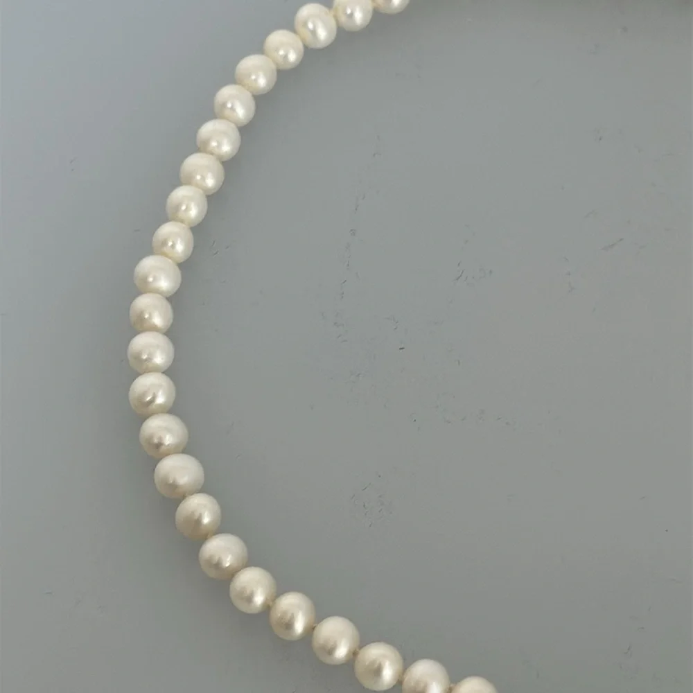 14k real solid gold freshwater necklace